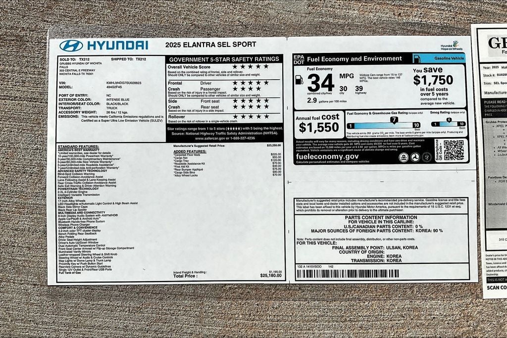 2025 Hyundai Elantra SEL Sport