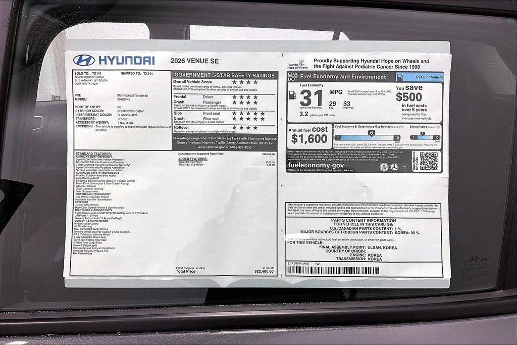 2026 Hyundai Venue SE