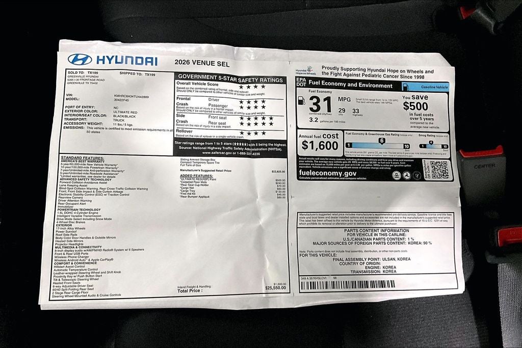 2026 Hyundai Venue SEL