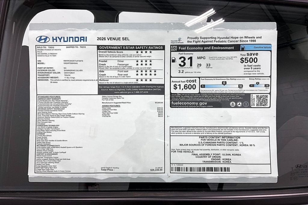 2026 Hyundai Venue SEL