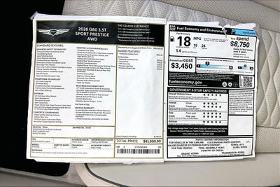 2026 Genesis G80 3.5T SPORT PRESTIGE